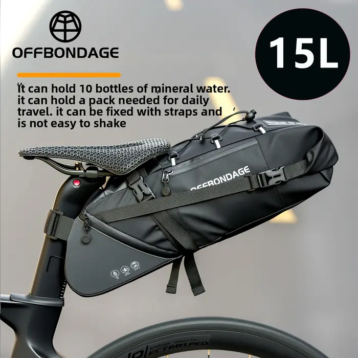 OFFBONDAGE – sacoche de vélo étanche de grande capacité de 15l