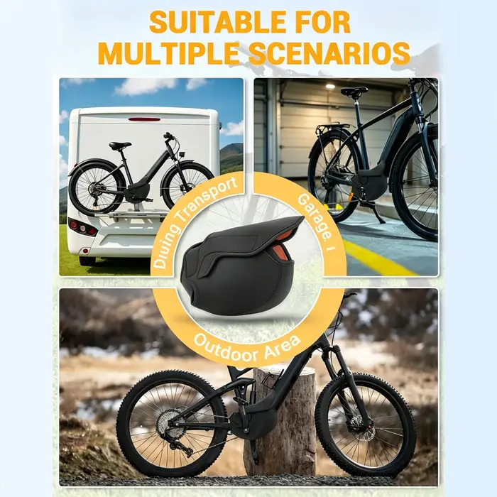 Housse de protection multifonctionnelle coupe-vent pour moteur de vélo électrique, pour le transport et le stockage