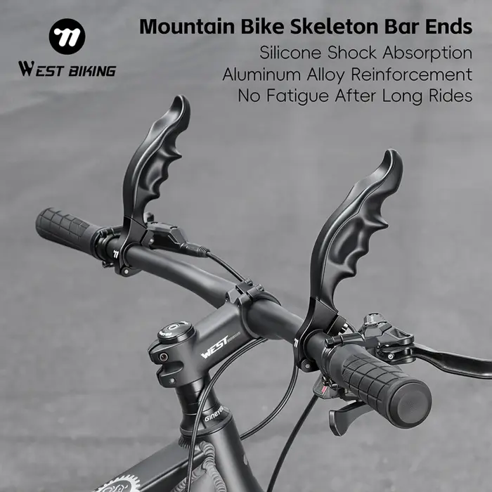 WEST BIKING Embouts de Guidon VTT Ergonomiques Anti-Choc Antidérapants en Aluminium – Extensions