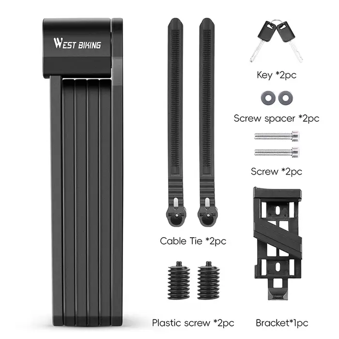 WEST BIKING-Serrure antivol pliable pour vélo de route et VTT