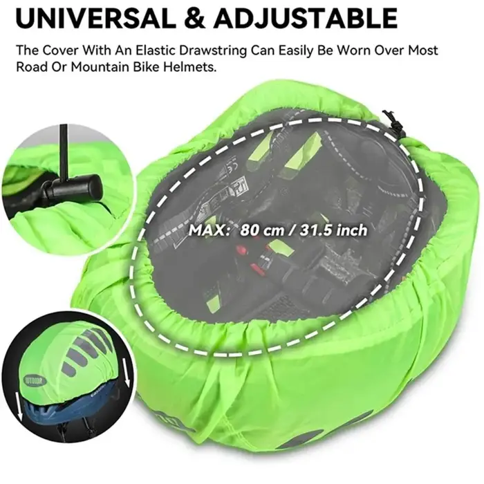 Bande réfléchissante casque de vélo housse de pluie haute visibilité coupe-vent