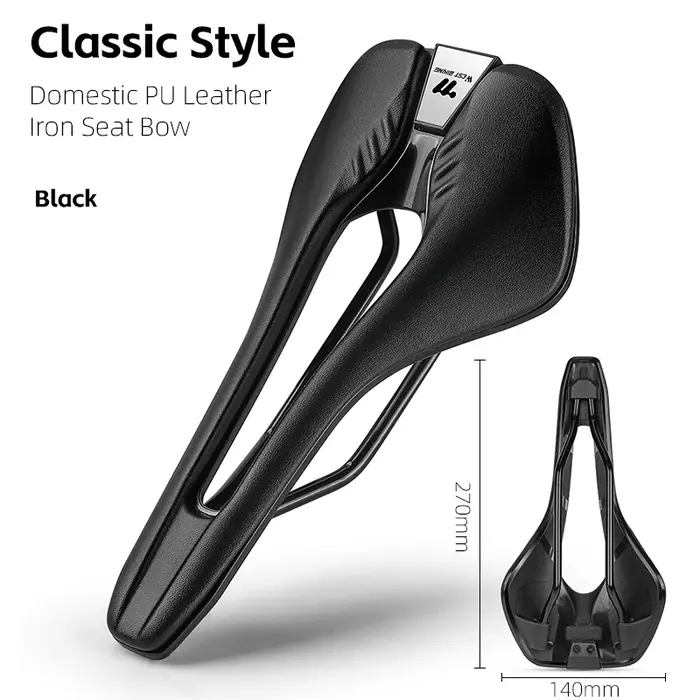 Selle de vélo de route WEST BIKING 140 mm, ergonomique, légère, en cuir PU, creuse et respirante, po