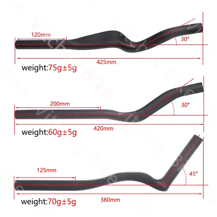 Guidon de vélo de route en fibre de carbone