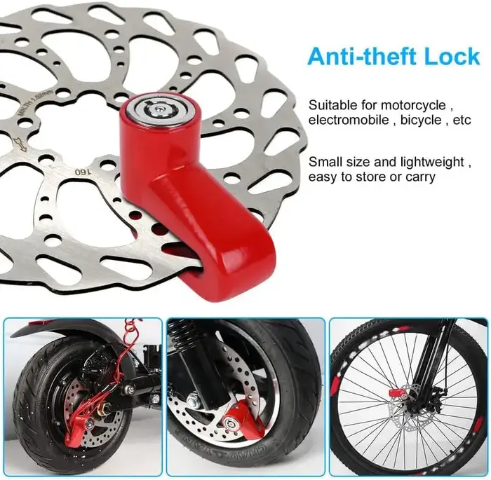 Antivol de frein à disque pour scooter avec câble de rappel spiralé, antivol de sécurité pour moto, scooter, vélo électrique, skateboard