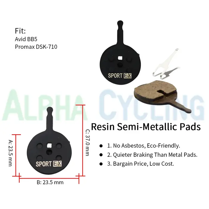 4 paires, plaquettes de frein à disque de vélo pour AVID BB5, géant, vélo Merida, étrier Promax, classe Sport EX, résine