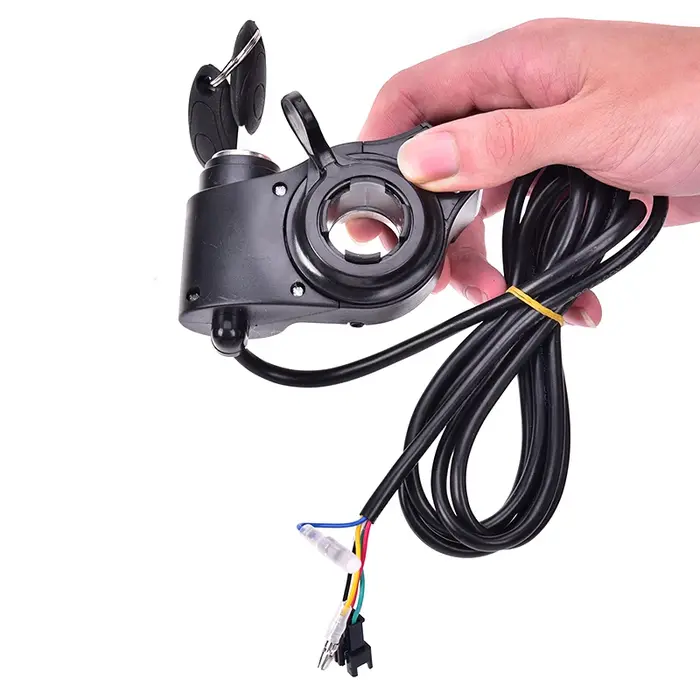 Accélérateur au pouce pour vélos, avec interrupteur d'alimentation, interrupteur d'affichage LCD, po