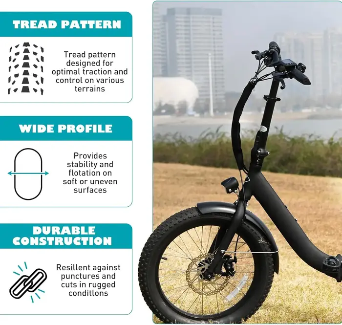 Pneu de vélo électrique pliable ZUKKA 24x3.0 2