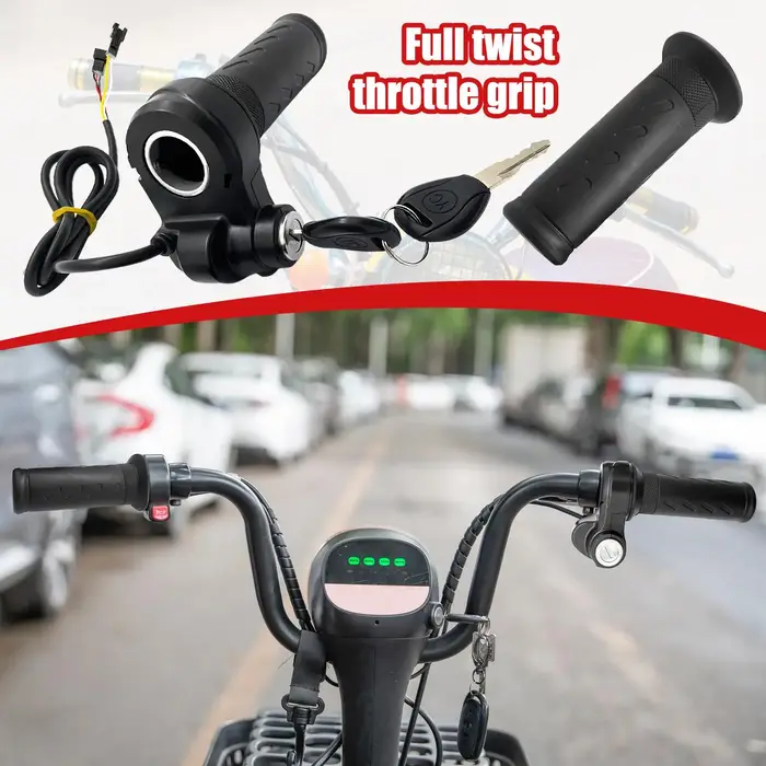 Poignée antidérapante d'accélérateur à torsion complète pour vélo électrique