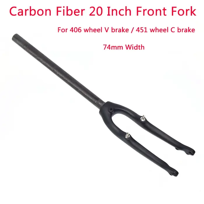 Vélo pliant UD fourche avant entièrement en Fiber de carbone V + C frein 20er 406/451 74mm