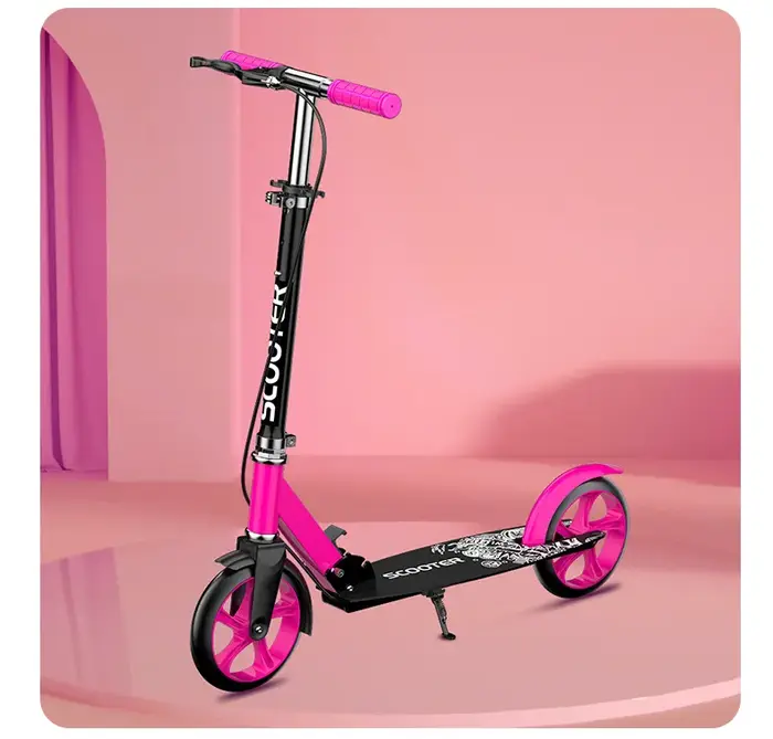 Trottinette Urbaine à Deux Roues Pliable avec Double Freinage pour Adultes et Enfants