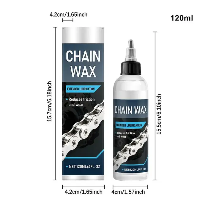 Nettoyant longue durée 120 ml, cire pour chaîne de vélo, lubrifiant pour transmission de vélo, pour