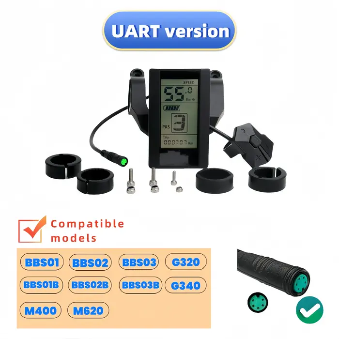 Écran LCD Bafang 800S UART pour vélo électrique