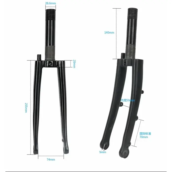 RIRO fourche de vélo pliante pour Brompton 16 ''355 1 1/4 1 3/8