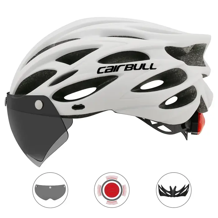 Casque de vélo Cairbull Casques de montagne ultralégers moulés intergralement avec lunettes à visière amovible