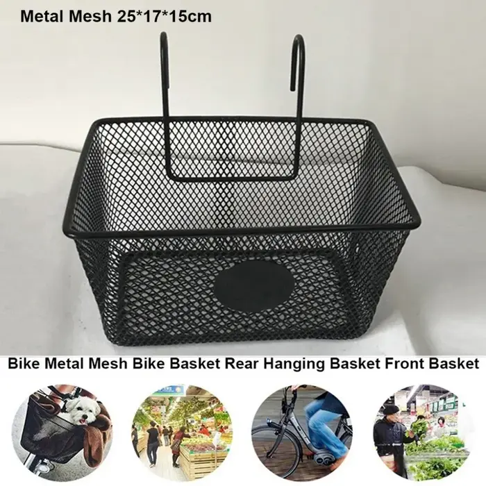 Nouveau panier avant en maille métallique pour vélo