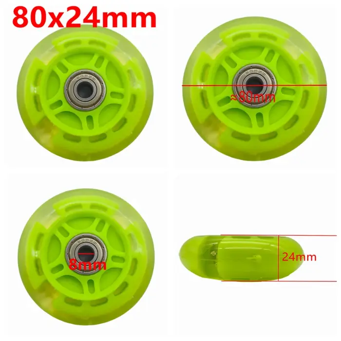 Roue de Scooter clignotante 120x30mm 120mm, roulements épais pour viande, haute qualité