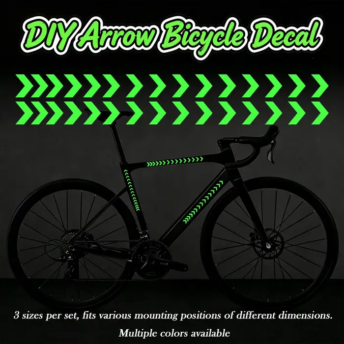 Lot de 3 autocollants DIY en forme de flèche pour cadre de vélo