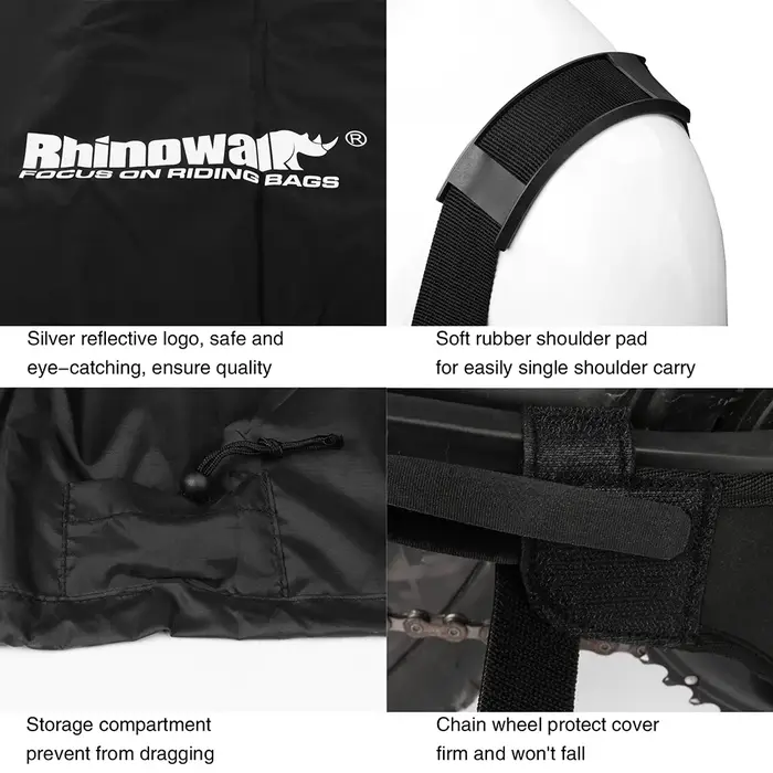 Sac de transport pliable pour vélo VTT 27.5 pouces et vélo de route 700C en polyester avec bandoulière confort pour voyage et sport de plein air