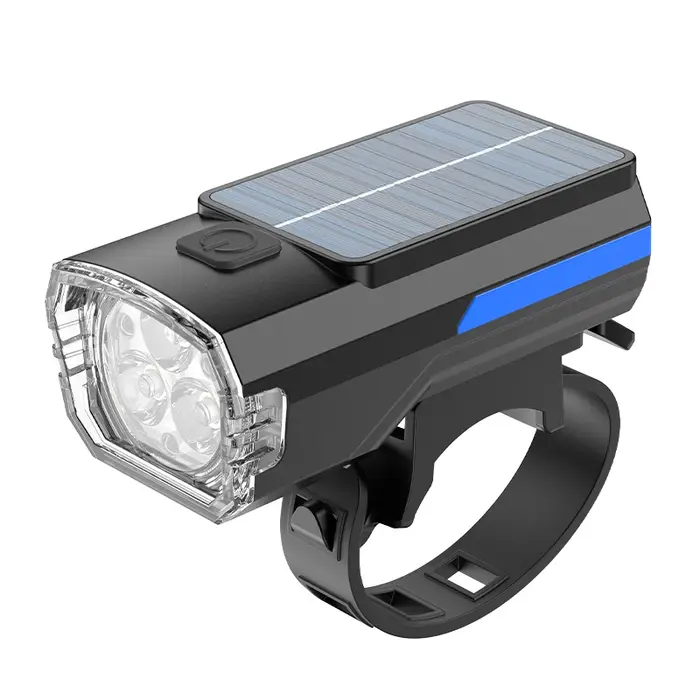 Lampe solaire avant de vélo TYPE-C, Rechargeable, 3 Modes d'éclairage, phare de vélo pour la conduit