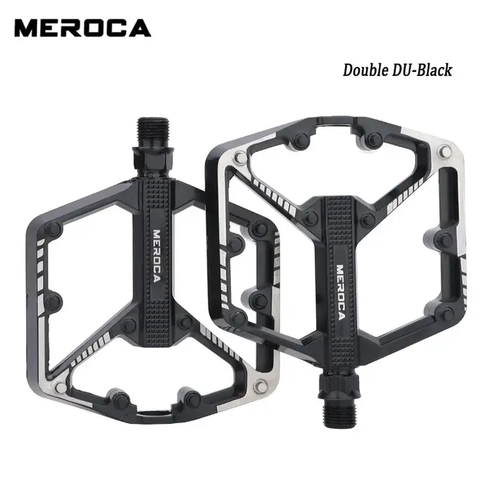 Pédales de vélo en aluminium MEROCA, double roulement étanche, antidérapantes, ultralégères, pour VT