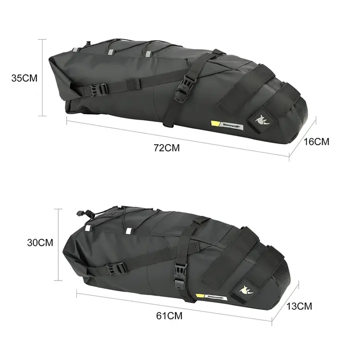 Rhinowalk sac de selle de vélo étanche grande capacité sac de selle de vélo sac arrière pliable de c
