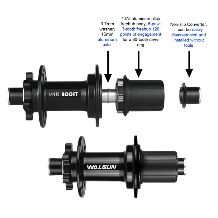 M1F M1R BOOST-Moyeu de VTT 28 32 36 trous 110mm 148mm HG MS micro spline XD XDR 11 12 V