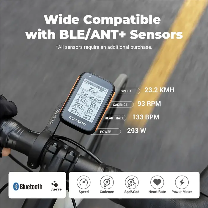 COOSPO BC200 ordinateur de vélo sans fil GPS compteur de vitesse
