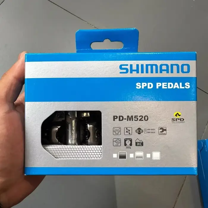Système de pédales Shimano M520 SPD double face - Fixation facile avec roulements étanches pour une durabilité accrue en cyclisme