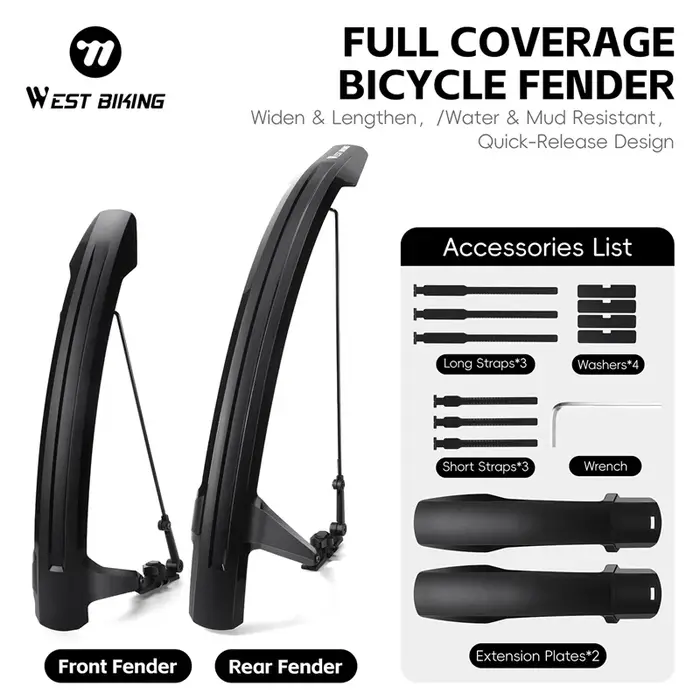 WEST BIKING – garde-boue de vélo à couverture complète
