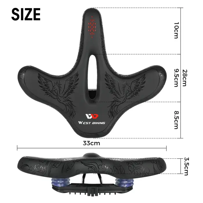 WEST BIKING Coussin de Selle de Vélo Confortable pour VTT et Cyclisme