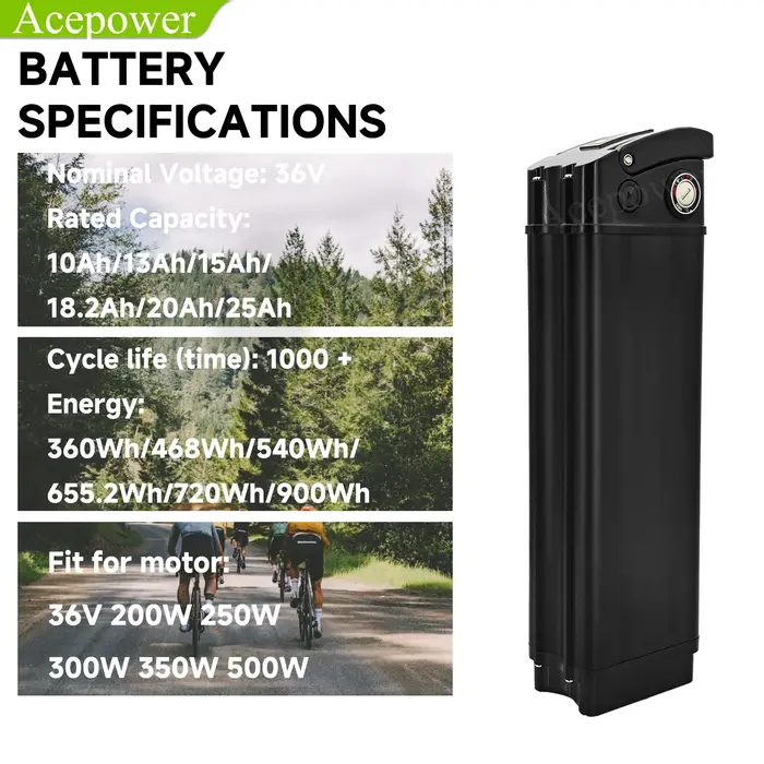 Batterie de vélo électrique Heybike Cityscape Velobecane 36V 10Ah 15Ah 25Ah pour remplacement