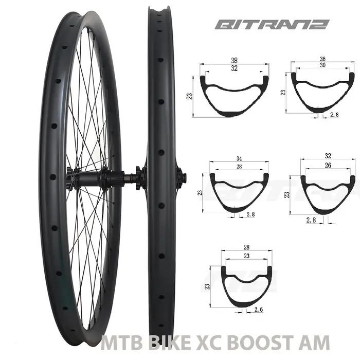 29er vtt vélo roues 23mm haute asymétrique 36mm 34mm 32mm 30mm 28mm de large 28h Tubeless disque XC