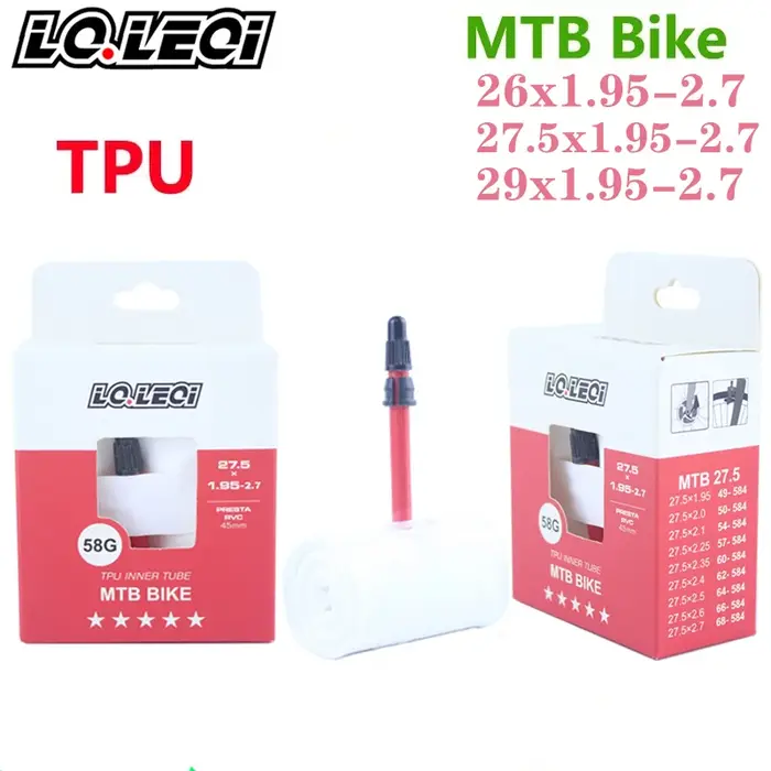 LQ.LEQI VTT 29 26 27.5 chambre à air de vélo caméra ultralégère TPU 29x1.95 2.0 2.1 2.2 2.3 2.4 2.5 2. 6 pneus