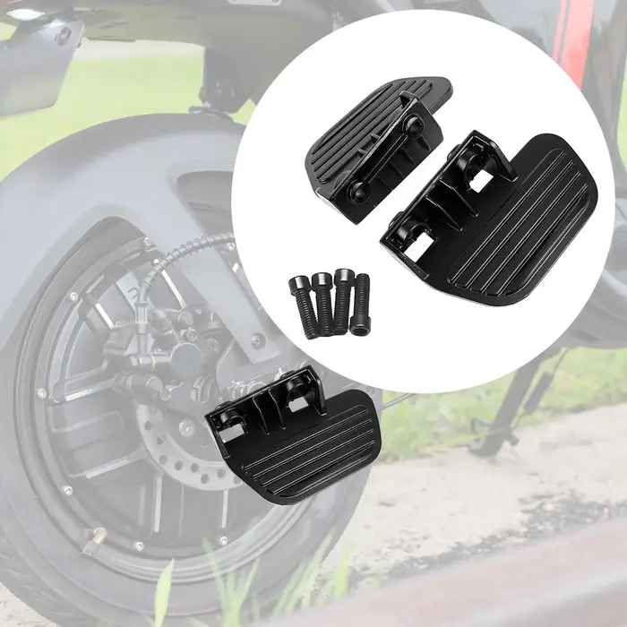 Pédales arrière coordonnantes en alliage d'aluminium noir pour vélo électrique et scooter avec repose-pieds passager antidérapant pour confort de conduite