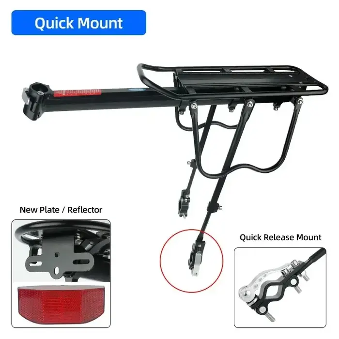 Porte-bagages arrière pour vélo, support de bagages pour vélo de montagne de 20 à 29 pouces et vélo 