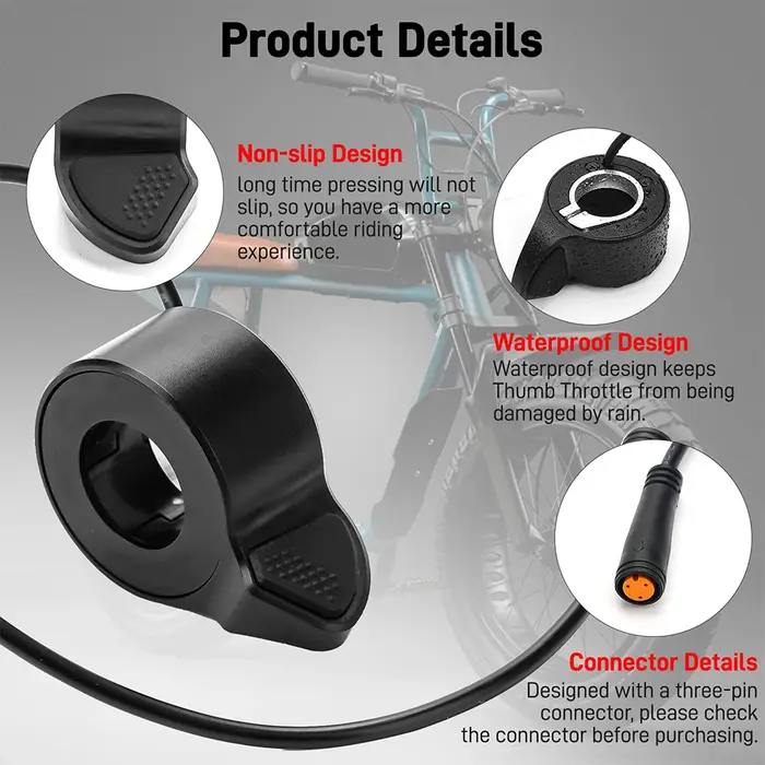 Accélérateur à pouce Yibeico pour moto Super 73 S2/R/RX/ZX