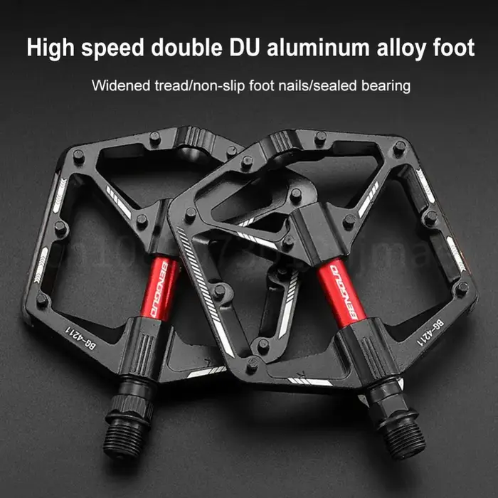 1 paire Double DU roulement vélo pédale anti-dérapant cyclisme pédales plates ultraléger en alliage d'aluminium