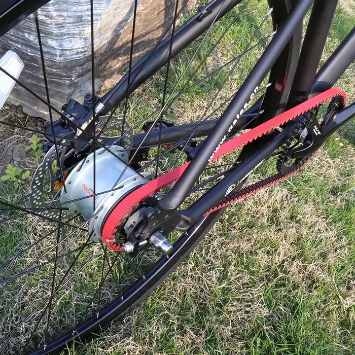 Pignons de vélo en fibre de carbone et courroie en V en caoutchouc pour vélo de montagne VTT E-bike et ville avec 21 coloris disponibles