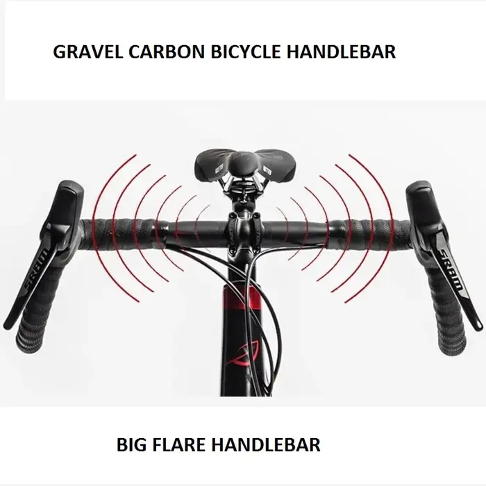2021 dernier guidon de vélo en carbone gravier grande barre évasée Cycle Cross guidon de vélo de rou
