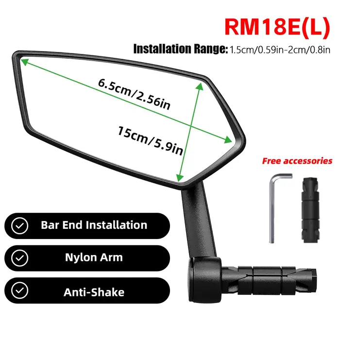 RBRL rétroviseur de vélo vtt guidon fin miroir HD grand Angle étendu Durable vélo rétroviseurs latér
