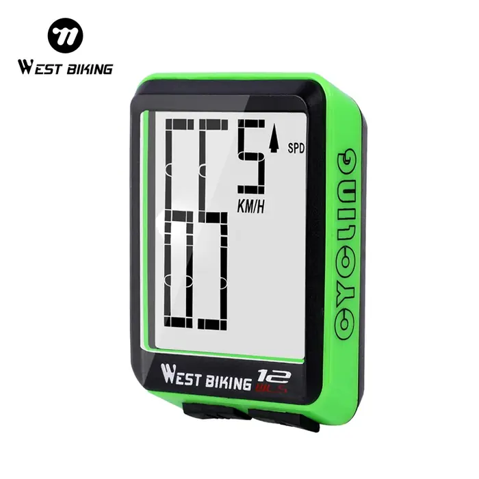 WEST BIKING : compteur de vélo avec ou sans fil, affichage de la vitesse et du kilométrage, grand écran rétroéclairé, étanche, 12 fonctions pour le cyclisme et le VTT.