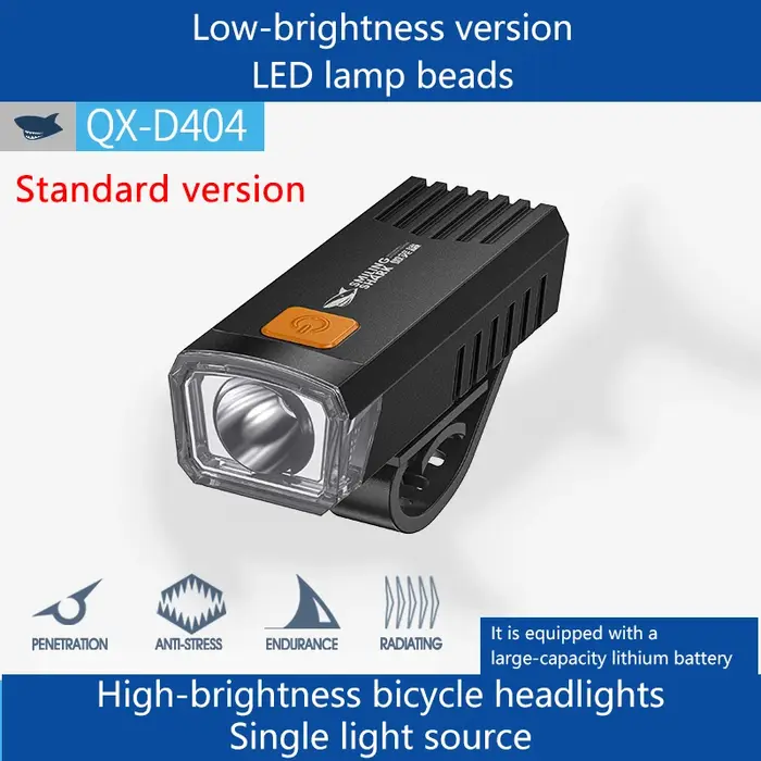 Phare de vélo de nuit avec lumière forte, rechargeable, chargement de VTT, lampe de VTT étanche