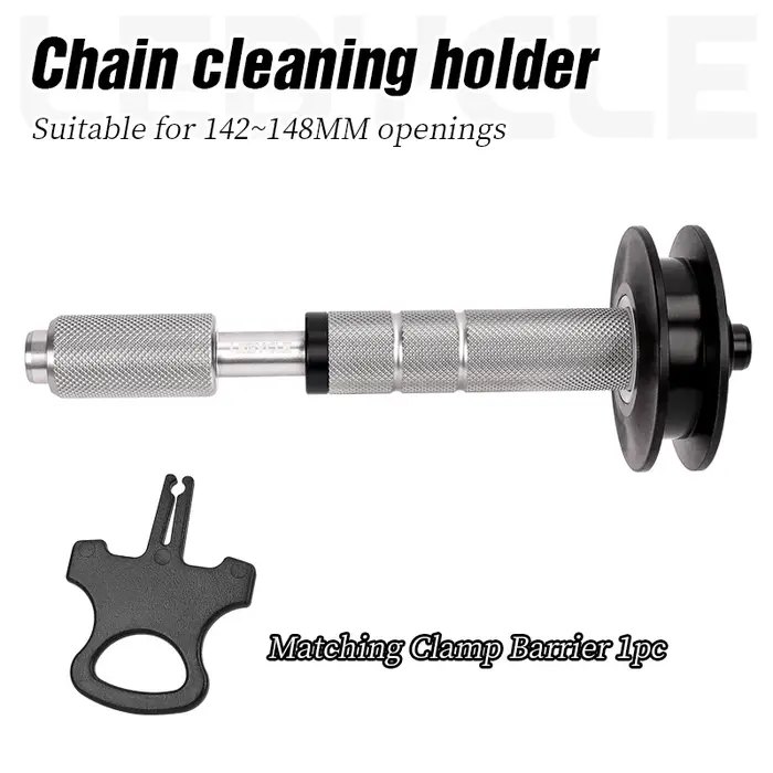 Support de nettoyage de chaîne de vélo en alliage d'aluminium blanc pour VTT et vélo de route avec roulements fluides
