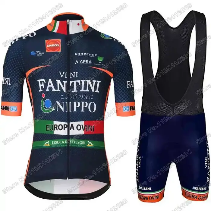 Maillot de cyclisme homme Vini Fanti ensemble sport été polyester avec coussinet en gel respirant pour vtt et route