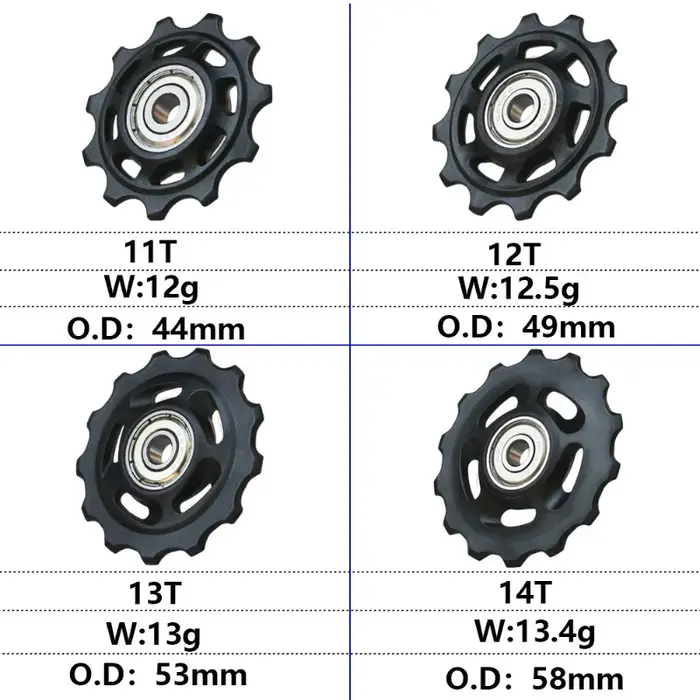 Roulement 11T 12T 13T 14T, roue de guidage arrière de vélo vtt, Jockey, dérailleur arrière, poulie, 