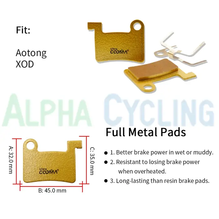 Plaquettes de frein à disque pour vélo électrique