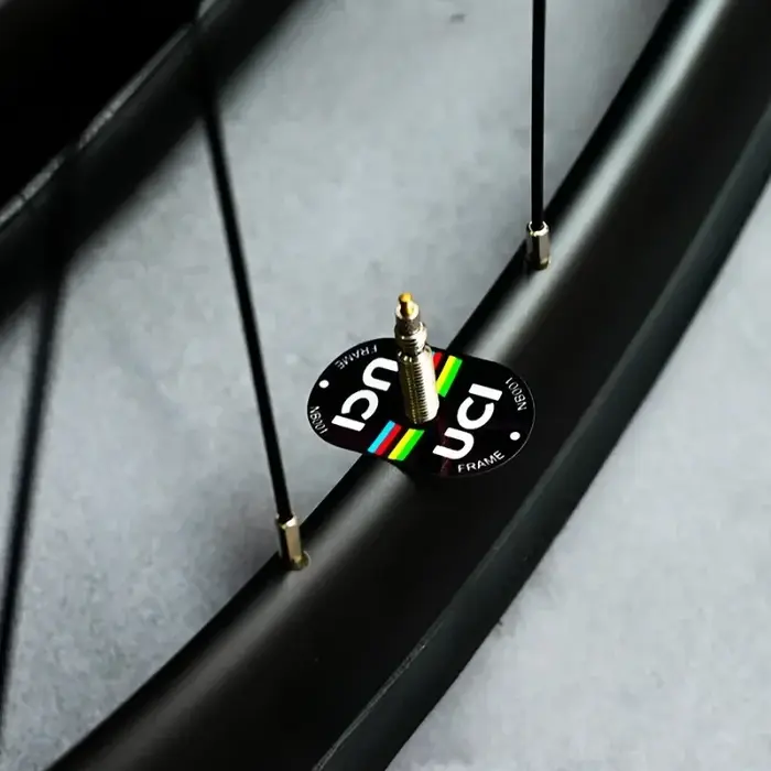 Autocollant de Valve de vélo certifié UCI