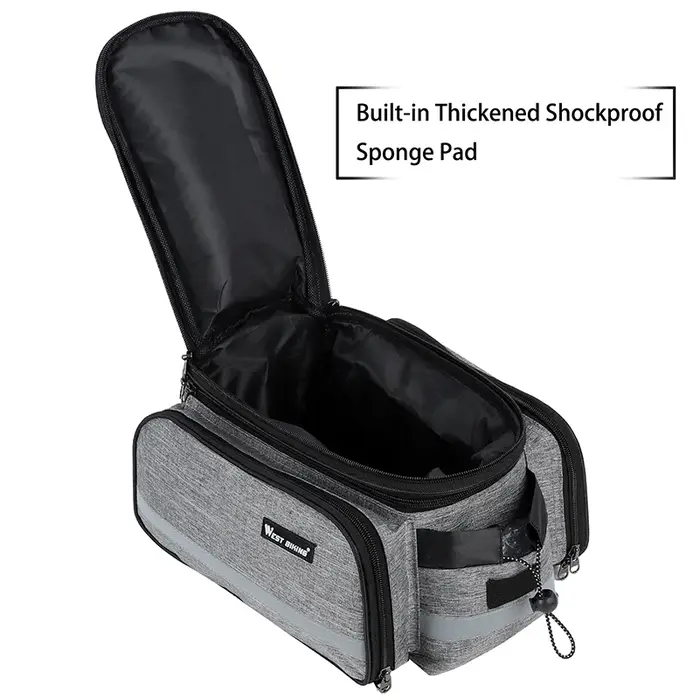 WEST BIKING – sac de rangement arrière pour vélo, grande capacité 15-20l, pour vtt, vélo de route, bagages de voyage, sacs de rangement, sacoches de coffre, sac à main à bandoulière