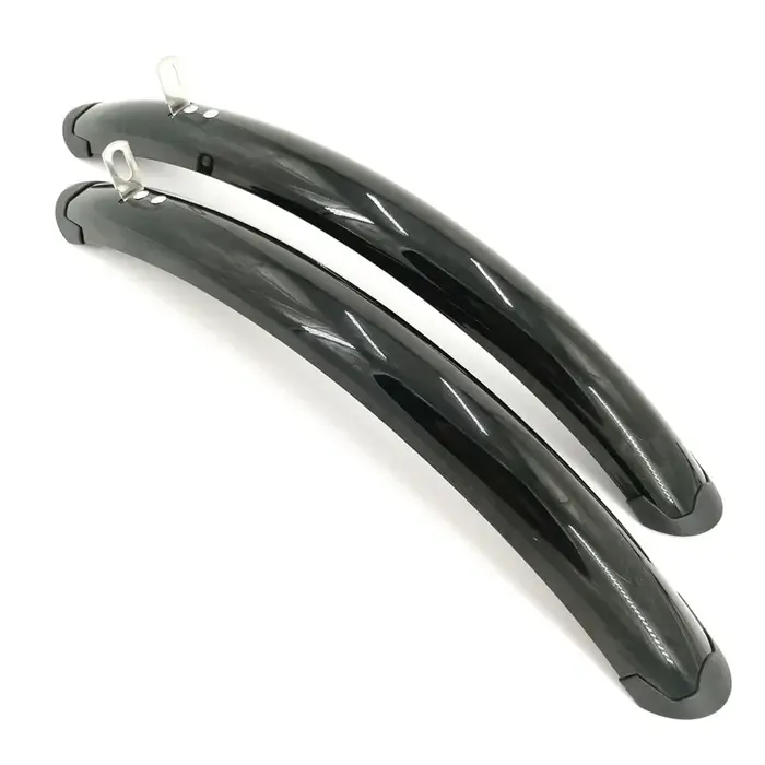 Garde-boue avant et arrière pour vélo de route 700C, aile en plastique noir argenté avec doublure en