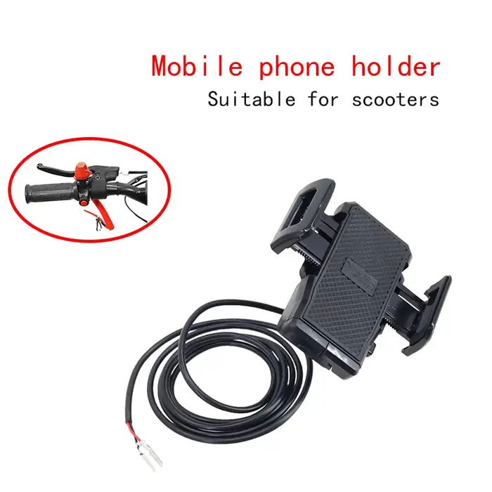 Support de téléphone portable noir pour trottinette électrique